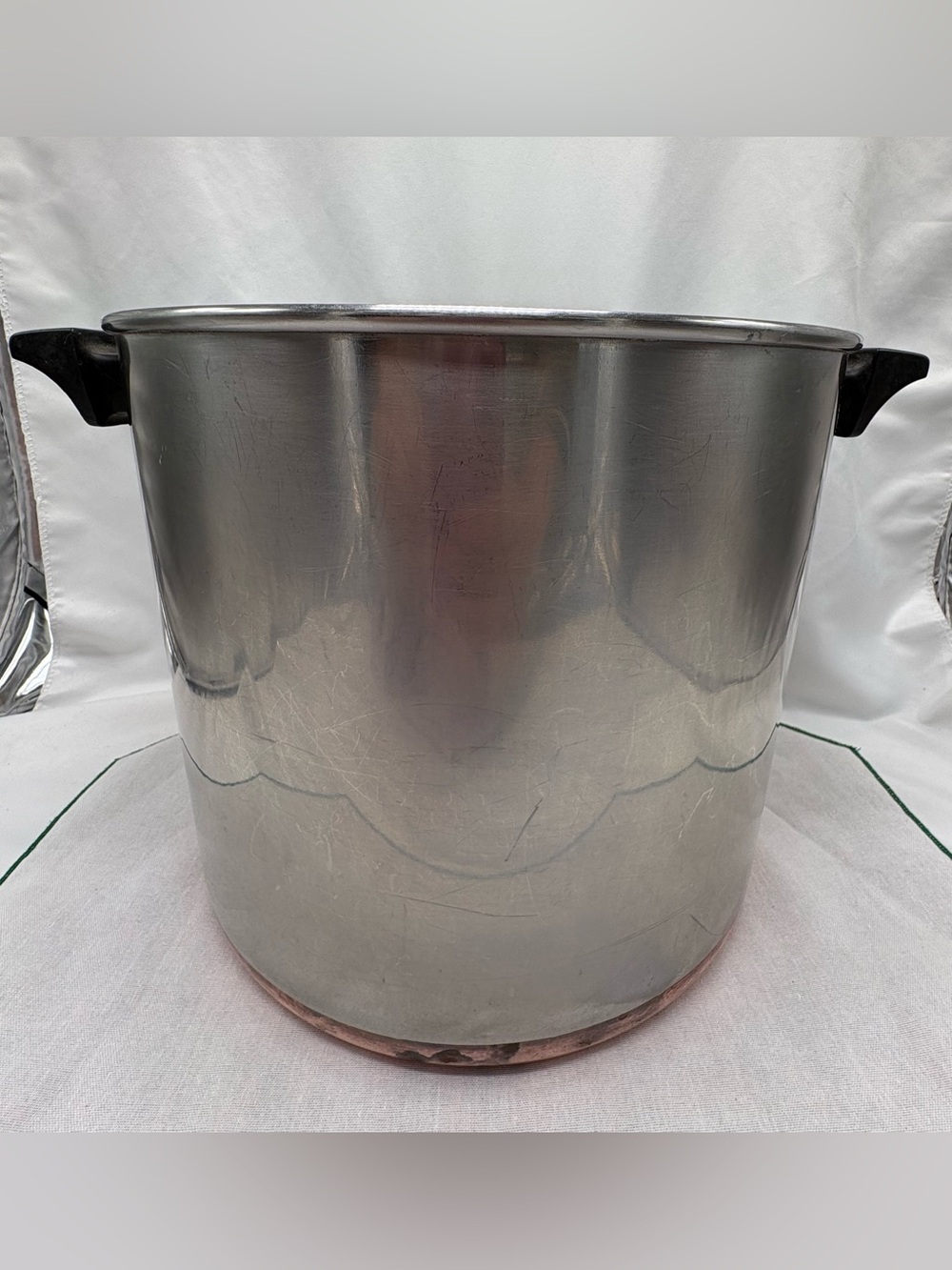 REVERE WARE 12 Qt. Stock Pot Stainless/Copper Rome, N.Y., USA-1986